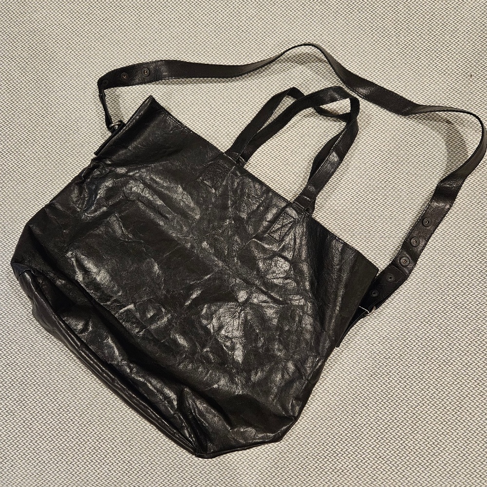 Marsell Black Leather Shoulder Tote